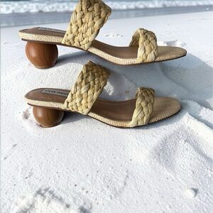 Steve Madden Beige Woven Sandals